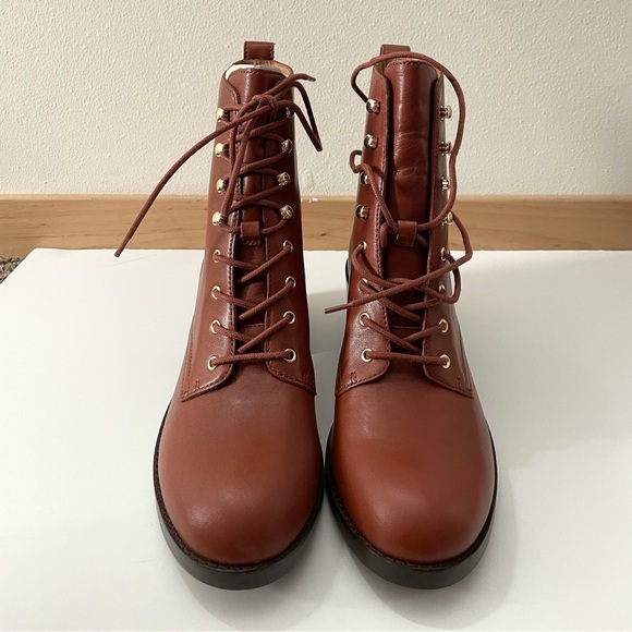 Madewell Patti lace-up boot Warm Cinnamon NIB sz 9.5 - Picture 3 of 14
